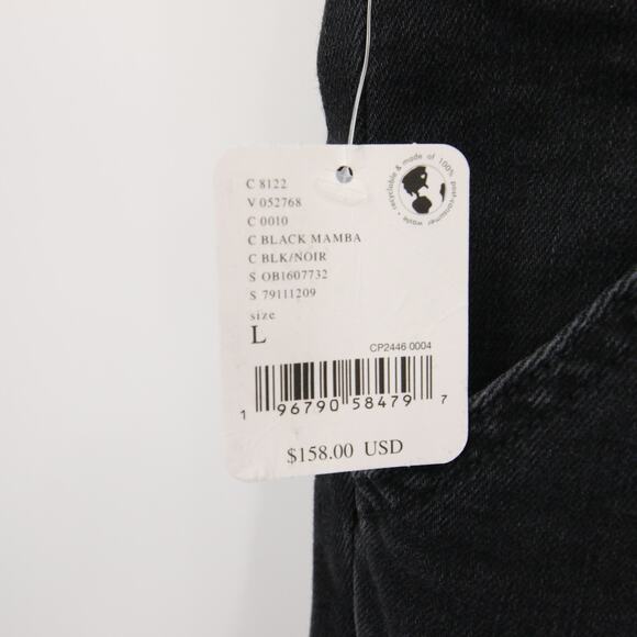 Free People We The Free Jayde Flare Jumpsuit Black Mamba NWT Denim Size L - Picture 6 of 12